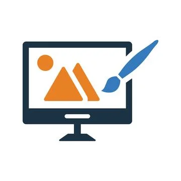 Digital art, graphics icon. Stock Illustration