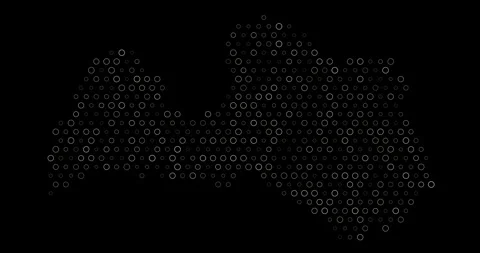Digital Art Latvia Map With Breathing Circles Stock Footage 312352450