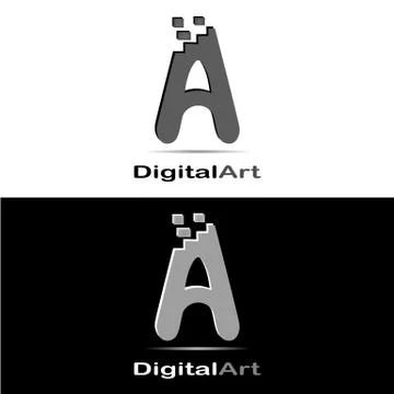 DIGITAL ART LOGO 5 Stock Illustration