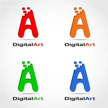 DIGITAL ART LOGO 6 Stock Illustration
