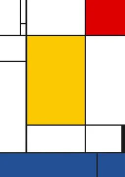 Digital art Mondrian constructivism style. Stock Illustration
