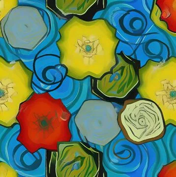 Digital art painted in style of Van Gogh painting style. Stock Illustration