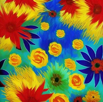 Digital art painted in style of Van Gogh painting style. Stock Illustration