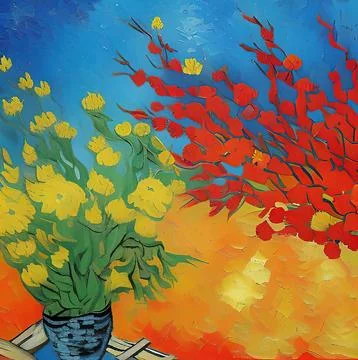 Digital art painted in style of Van Gogh painting style. Stock Illustration