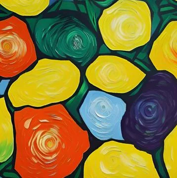 Digital art painted in style of Van Gogh painting style. Stock Illustration