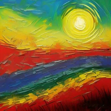 Digital art painted in style of Van Gogh painting style. Stock Illustration