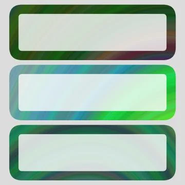Digital art rounded banner set in green tones Stock Illustration