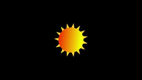 Digital art sun icon rotating animation for weather apps. Stock Footage 282576904