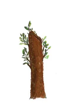 Digital Art of teunk tree Stock Illustration