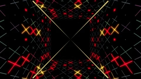 Digital art tunnel background. Retro corridor with vintage stylized X Video stock 334781891