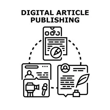 Digital article publishing concept vector illustration イラスト素材