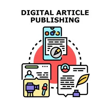 Digital article publishing concept vector illustration Stock Illustration