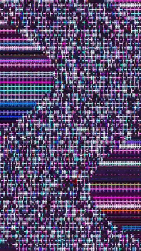 Digital Artifact 4K Vertical Seamless — Glitch Overlay VJ Video stock 329817392
