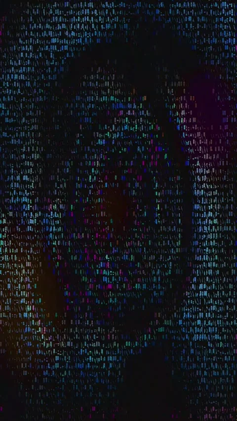 Digital Artifact Breakdown Portrait Stock Footage 331075332