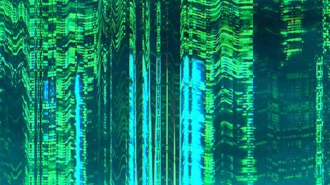Digital artifacts glitch art background neon noise Stock Photos
