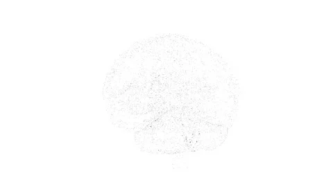 Digital artificial intelligence of the brain from polygons on white background Stock Footage 87841298