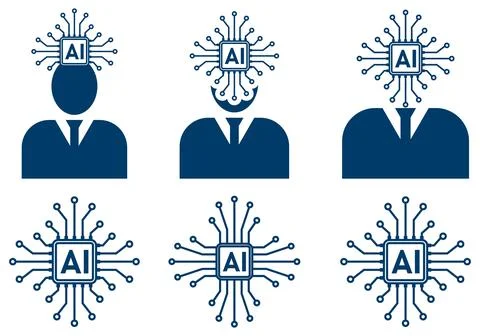 Digital Artificial intelligence technology with human body vector illustration Illustrazione stock