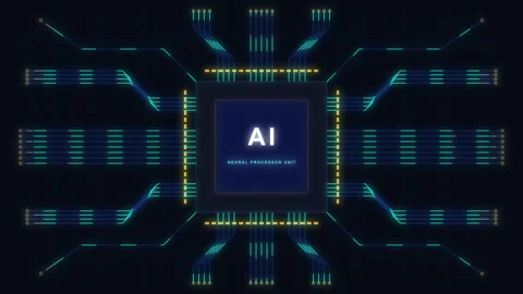 Digital artificial intelligence technology processor chip motion graphic 스톡 동영상 347245173