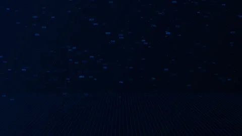 Digital Artificial Intelligence Virtual Screen, Data Flow Big Data Technology Stock Footage 345645094