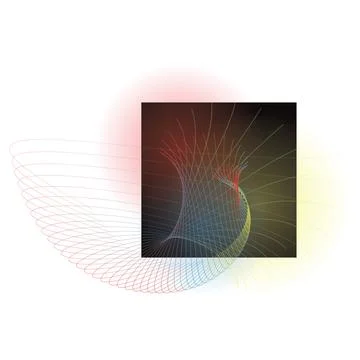 A digital artistic composition featuring a dark rectangular frame Stock Illustration