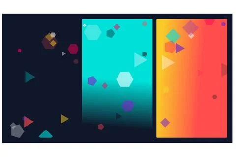 Digital Artistic Composition Featuring Vibrant Geometric Elements Arranged .. 스톡 일러스트