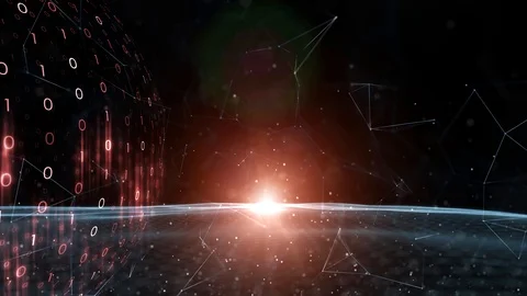 Digital artistic computer cyberspace Stock Footage 126549060