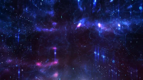 Digital artistic computer network with binary data Stock Footage 123620236