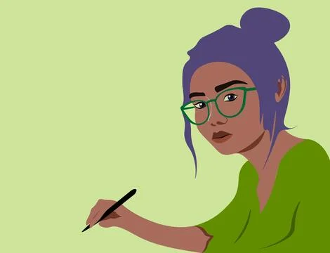 Digital Artistry: Freelance Illustrator at Work Stock Illustration