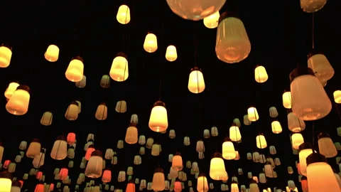 Digital Arts being exhibited at TeamLab Borderless Tokyo Stock Footage 185097852