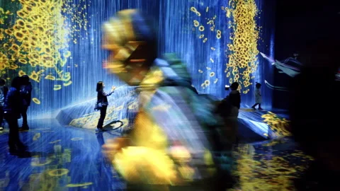 Digital Arts being exhibited at TeamLab Borderless Tokyo Stock-Footage 185101244