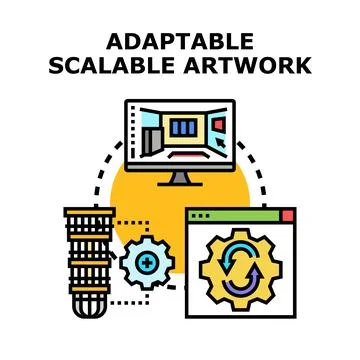 Digital artwork adaptable and scalable design concept Stock Illustration