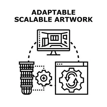Digital artwork adaptable and scalable design concept Stock Illustration