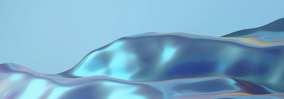 This digital artwork features smooth blue waves creating an abstract scene. T イラスト素材
