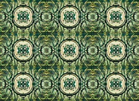 Digital artwork pattern in vibrant green and white tones. Stock Illustration