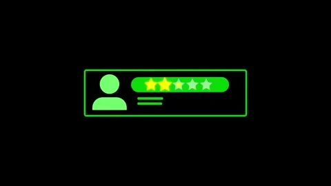 Digital assessment animation with user profile, green neon stars, and excel.. Stock Footage 313782073