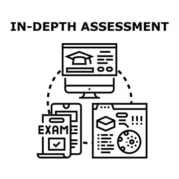 Digital assessment evaluating online education and business analysis Stock Illustration