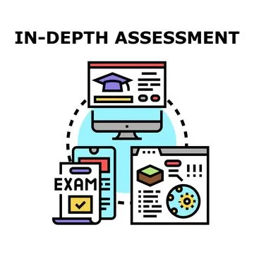 Digital assessment evaluating online education and business analysis Stock Illustration