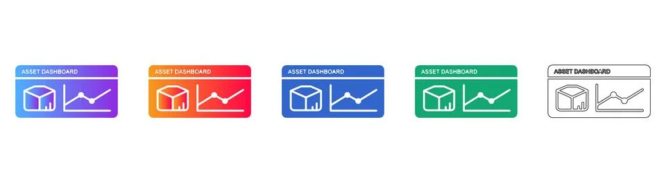 Digital Asset Dashboard Analytics Icons Stock Illustration