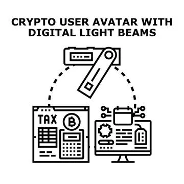 Digital asset management and cryptocurrency taxation concept Stock Illustration