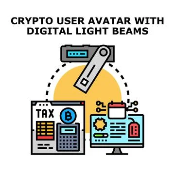 Digital asset management and cryptocurrency taxation concept Stock Illustration