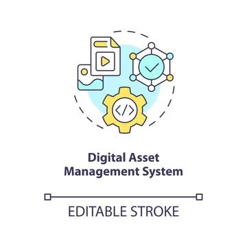 Digital asset management system concept icon イラスト素材
