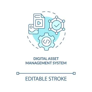 Digital asset management system turquoise concept icon Stock Illustration