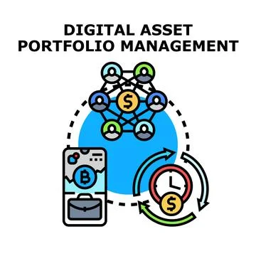 Digital asset portfolio management vector concept icon Stock Illustration