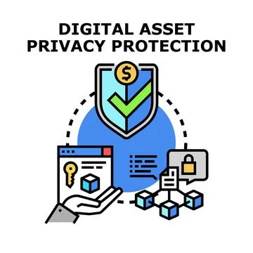 Digital asset privacy protection concept illustration Illustrazione stock