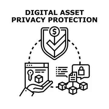 Digital asset privacy protection concept illustration Illustrazione stock