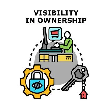 Digital asset visibility managing protecting ownership concept Stock Illustration