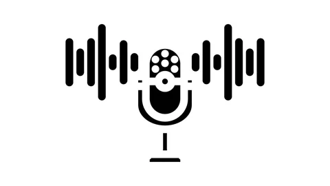 Digital assistant microphone ai integration glyph icon animation Vídeo Stock 326732223