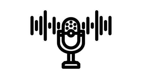 Digital assistant microphone ai integration line icon animation Vídeo Stock 326749539
