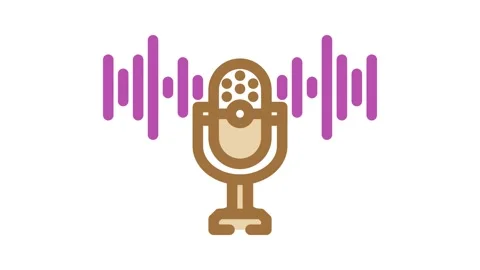 Digital assistant microphone ai integration color icon animation Vídeo Stock 327257873