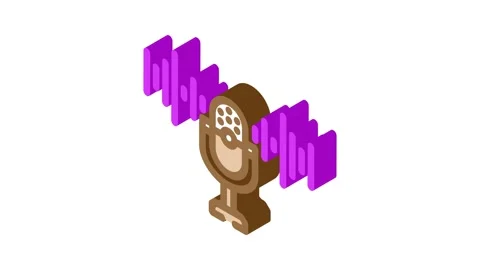 Digital assistant microphone ai integration isometric icon animation Vídeo Stock 327277821